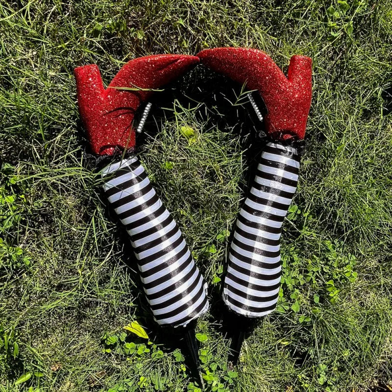 Halloween Yard Decoration Upside-Down Witch Legs Set of 2
