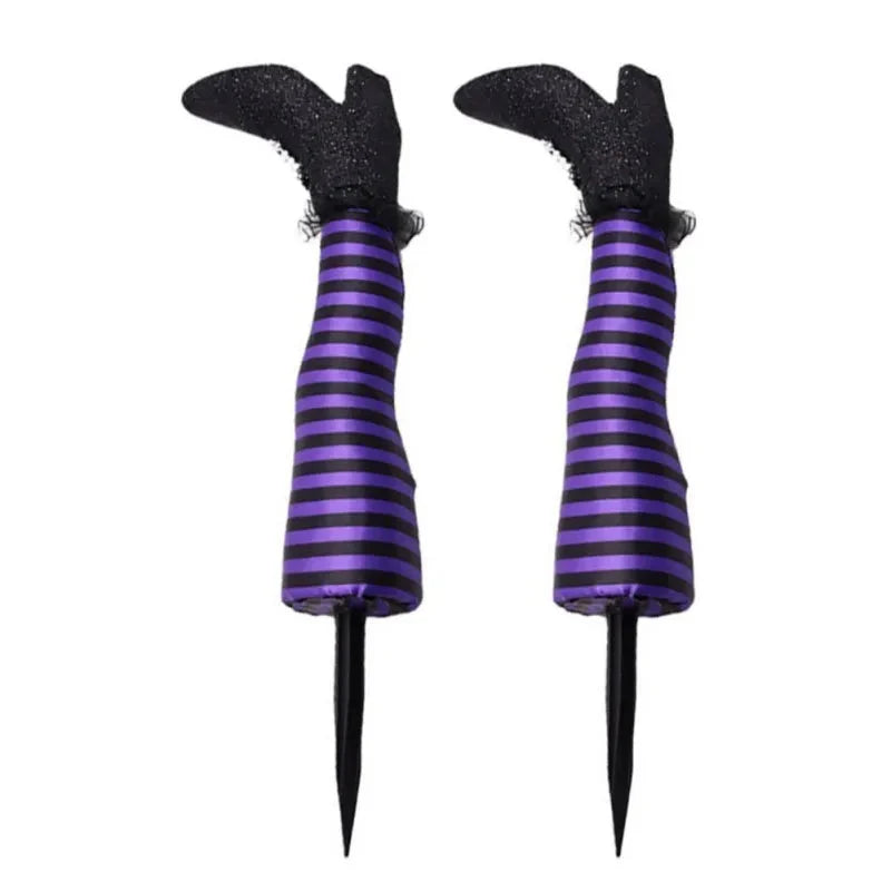 Halloween Yard Decoration Upside-Down Witch Legs Set of 2