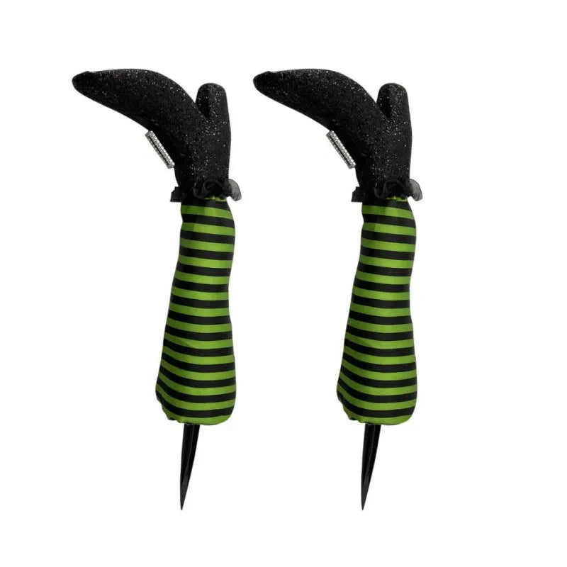 Halloween Yard Decoration Upside-Down Witch Legs Set of 2