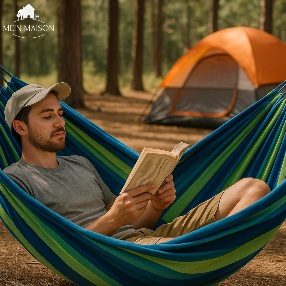 Hammock Cotton Canvas 441 Lb Capacity With Carrying Bag