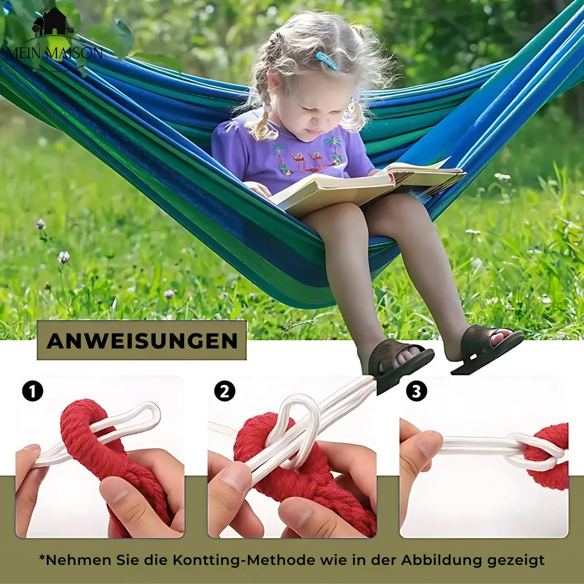 Hammock Cotton Canvas 441 Lb Capacity With Carrying Bag