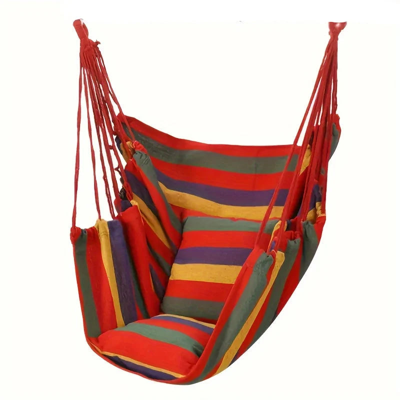 Hammock Swing Chair Cotton-Poly Breathable Indoor & Outdoor