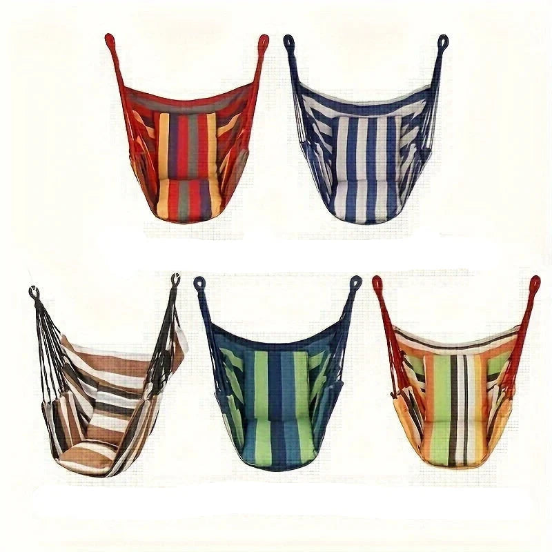 Hammock Swing Chair Cotton-Poly Breathable Indoor & Outdoor