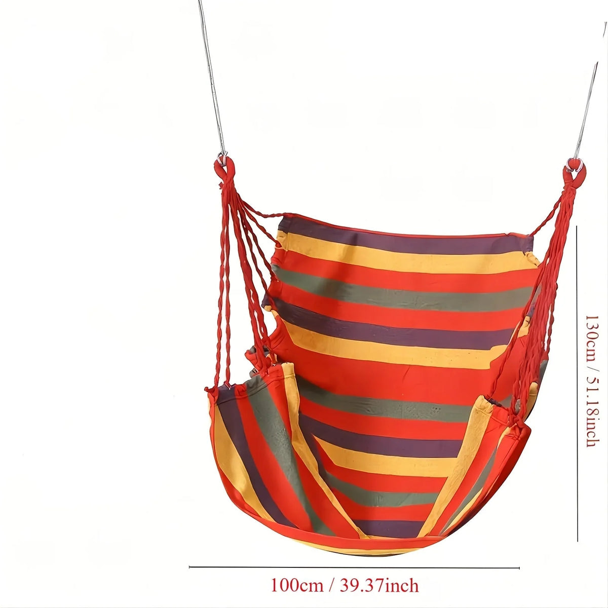 Hammock Swing Chair Cotton-Poly Breathable Indoor & Outdoor