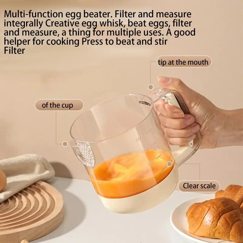Hand Egg Mixer Manual Stainless Steel Battery-Free