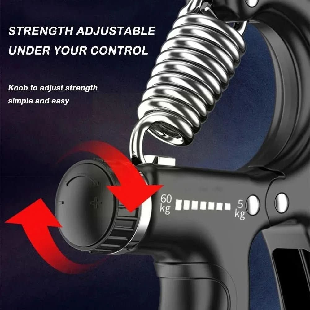 Hand Gripper Adjustable Resistance 11–132 lb Compact & Portable