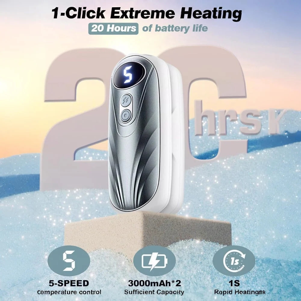 Hand Warmers Rechargeable 5 Heat Settings Set of 2
