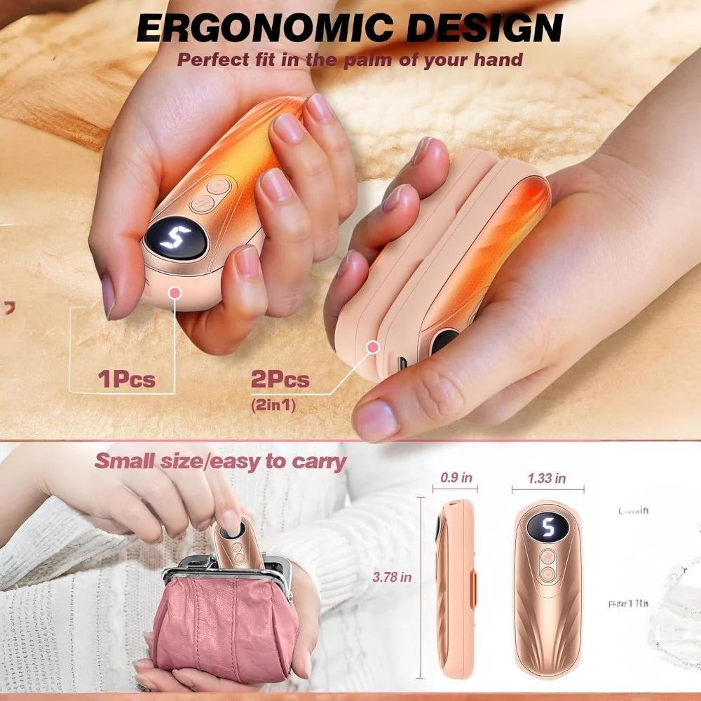 Hand Warmers Rechargeable 5 Heat Settings Set of 2