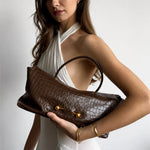 Handbag Crocodile-Embossed Spacious Interior Gold-Tone Hardware