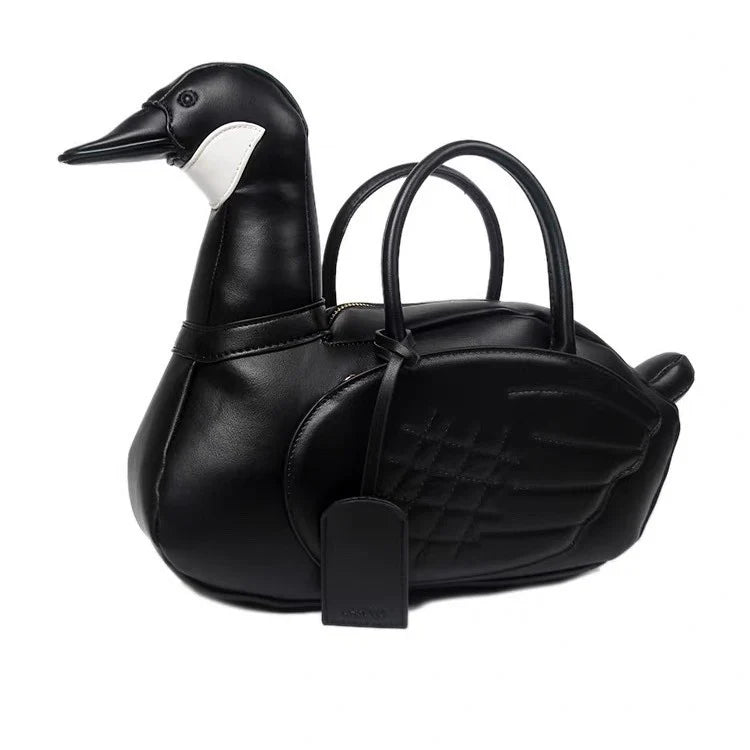 Handbag Duck-Shaped Faux Leather Spacious Interior