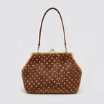 Handbag Faux Fur Polka Dot Structured Shoulder Strap