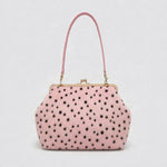 Handbag Faux Fur Polka Dot Structured Shoulder Strap