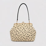 Handbag Faux Fur Polka Dot Structured Shoulder Strap
