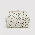 Handbag Faux Fur Polka Dot Structured Shoulder Strap