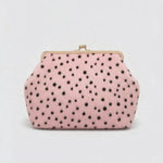 Handbag Faux Fur Polka Dot Structured Shoulder Strap