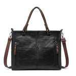 Handbag Full-Grain Leather Adjustable Strap Zipper Closure