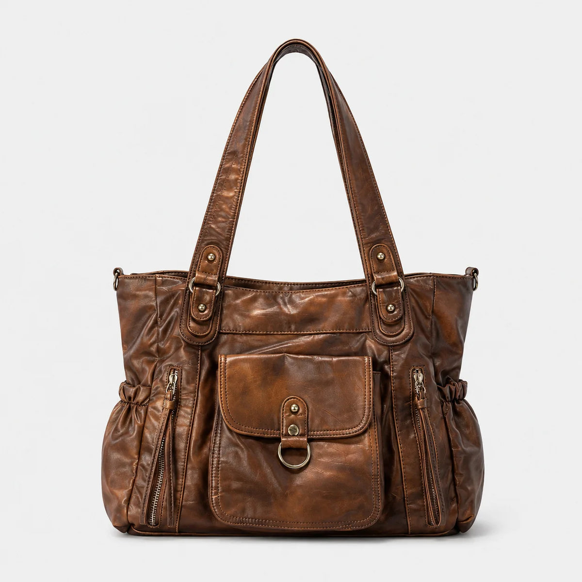 Handbag Leather Spacious Multi-Pocket