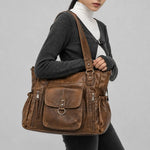 Handbag Leather Spacious Multi-Pocket