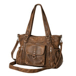 Handbag Leather Spacious Multi-Pocket