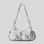 Handbag Quilted Multiple Pockets Adjustable Chain Strap