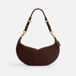 Handbag Soft Suede Curved Design Adjustable Strap Zippered Pocket