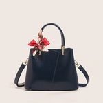 Handbag Structured Faux Leather Adjustable Removable Strap