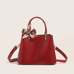Handbag Structured Faux Leather Adjustable Removable Strap