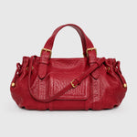 Handbag Textured Leather Detachable Shoulder Strap Spacious Interior