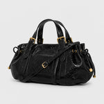Handbag Textured Leather Detachable Shoulder Strap Spacious Interior