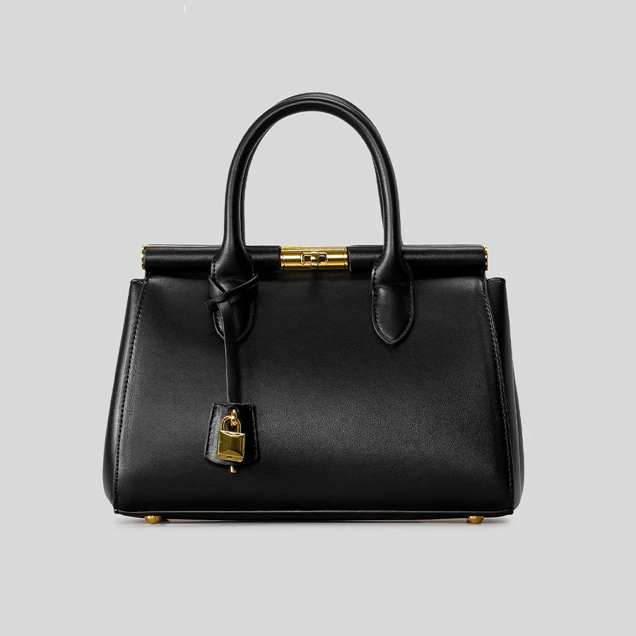 Handbag Textured Leather Top Handle & Shoulder Strap