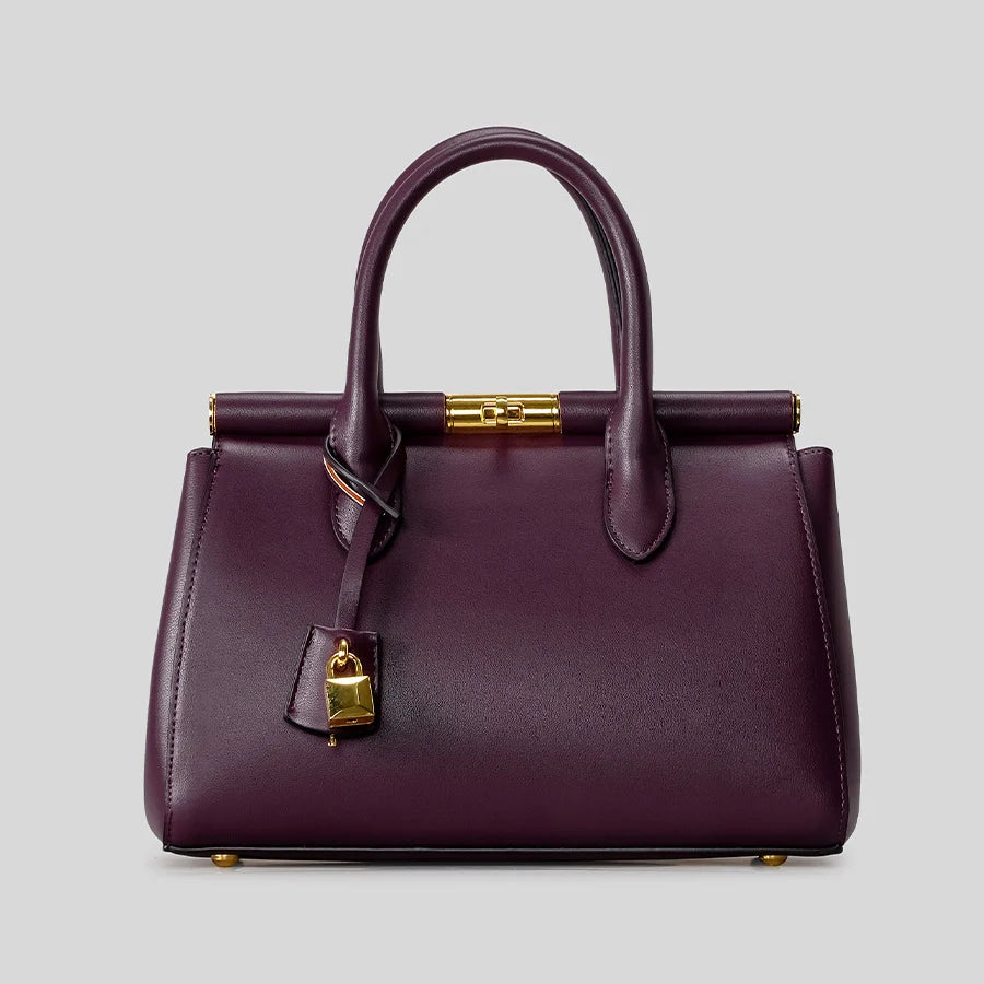 Handbag Textured Leather Top Handle & Shoulder Strap