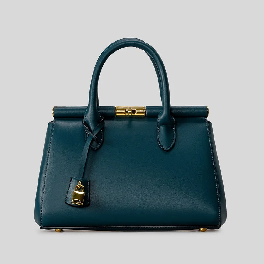 Handbag Textured Leather Top Handle & Shoulder Strap