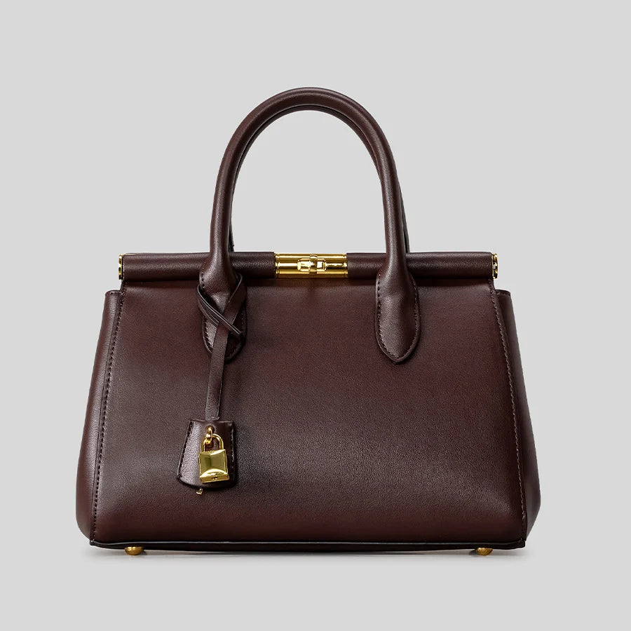 Handbag Textured Leather Top Handle & Shoulder Strap