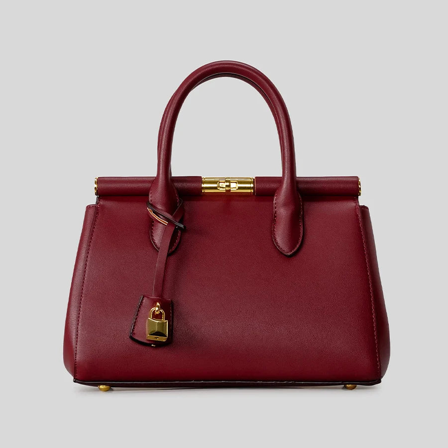 Handbag Textured Leather Top Handle & Shoulder Strap