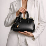 Handbag Textured Leather Top Handle & Shoulder Strap
