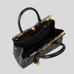 Handbag Textured Leather Top Handle & Shoulder Strap