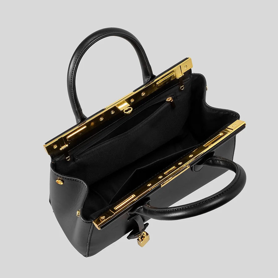 Handbag Textured Leather Top Handle & Shoulder Strap