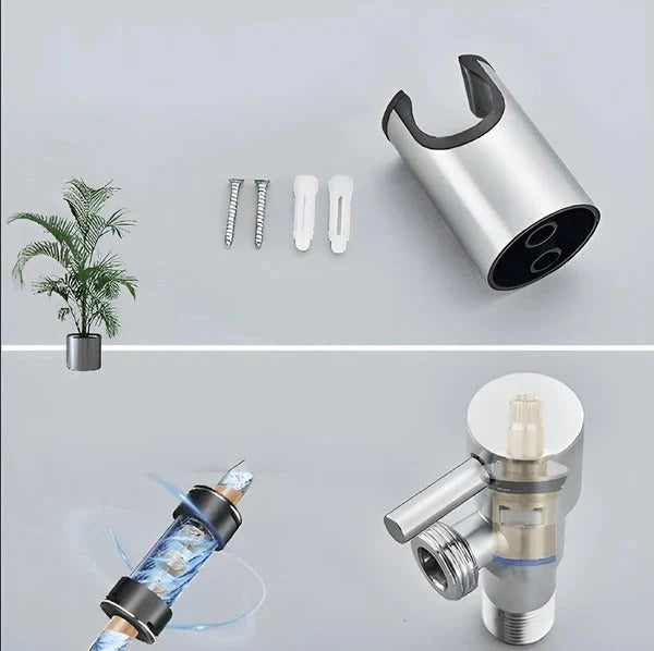 Handheld Bidet Sprayer Adjustable Water Flow Tool-Free Wall Mount