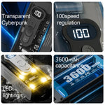 Handheld Fan Foldable Digital LED USB Rechargeable