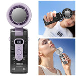 Handheld Fan Foldable Digital LED USB Rechargeable
