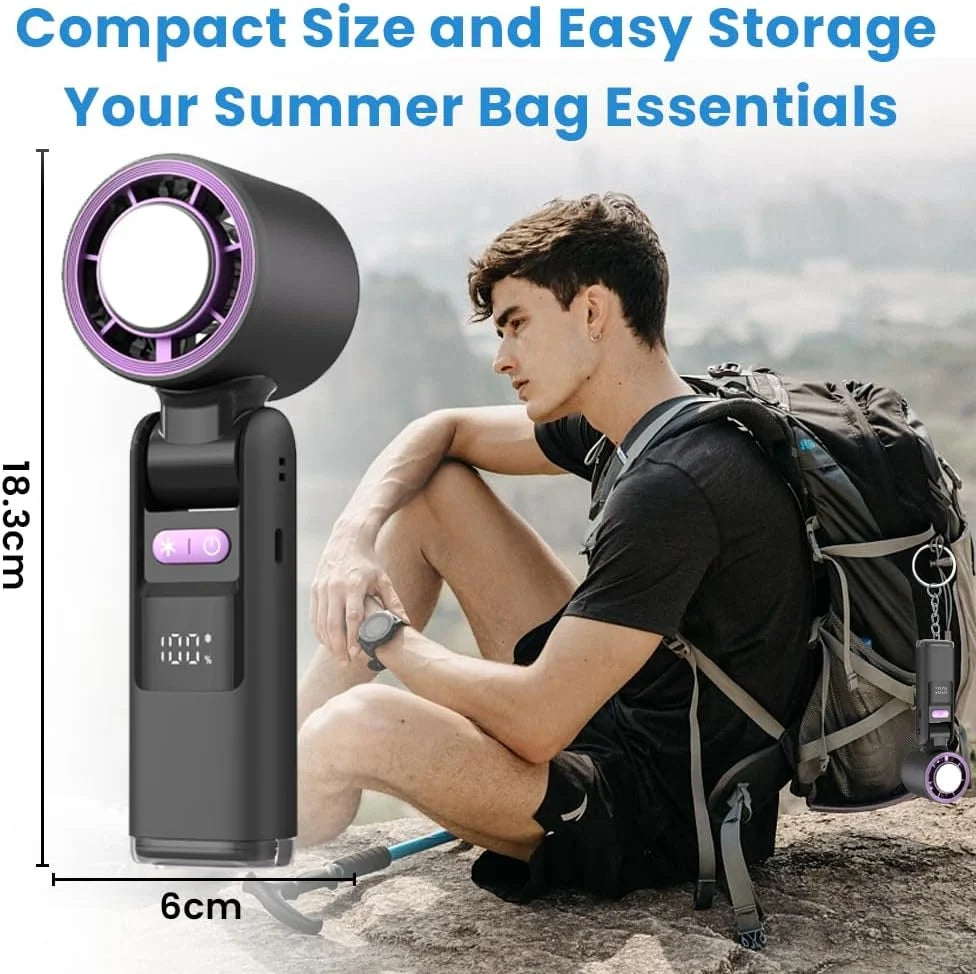 Handheld Fan Rechargeable Built-In Cooling Plate