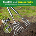 Handheld Garden Rake Stainless Steel Reinforced Teeth