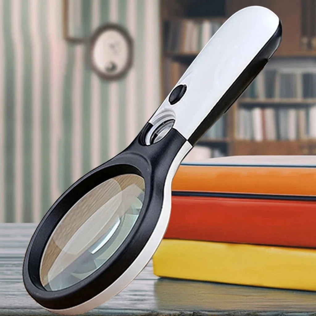Handheld Magnifier 45x Dual Lenses LED Lighting