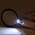 Handheld Magnifier 45x Dual Lenses LED Lighting