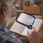 Handheld Magnifying Glass 3x LED Lighting Large Viewing Area