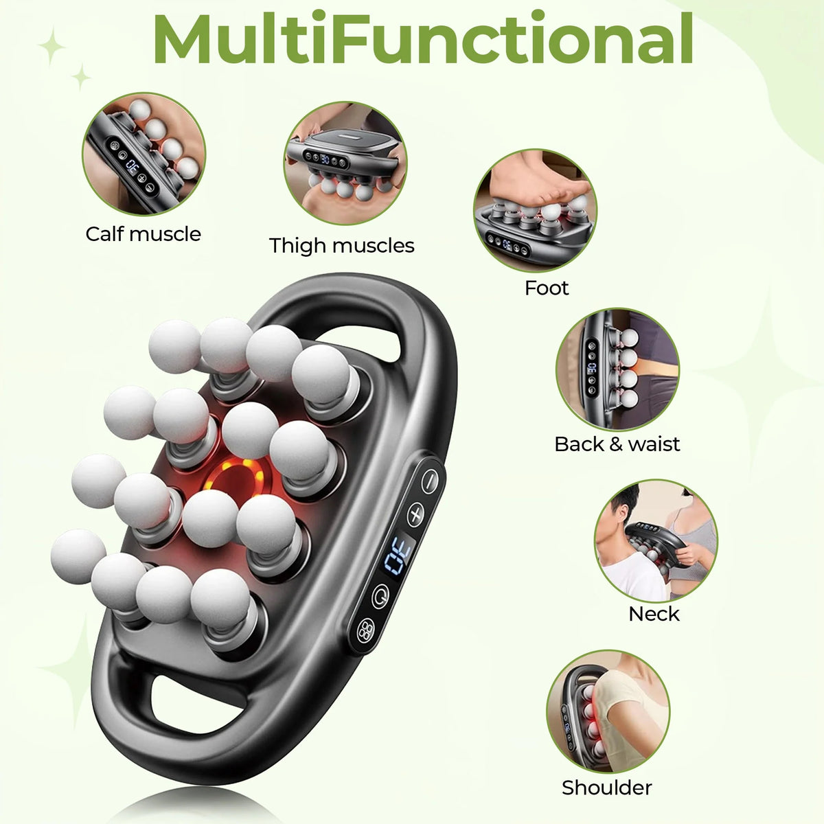 Handheld Massager Multi-Intensity Vibration Ergonomic Portable