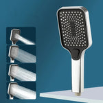 Handheld Shower Head Pressure-Boosting 4 Spray Modes Wipe-Clean Nozzles