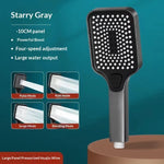 Handheld Shower Head Pressure-Boosting 4 Spray Modes Wipe-Clean Nozzles