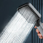 Handheld Shower Head Pressure-Boosting 4 Spray Modes Wipe-Clean Nozzles
