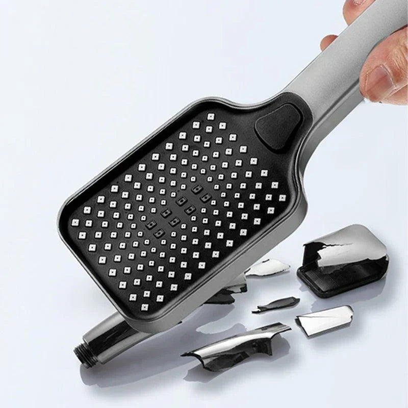 Handheld Shower Head Pressure-Boosting 4 Spray Modes Wipe-Clean Nozzles
